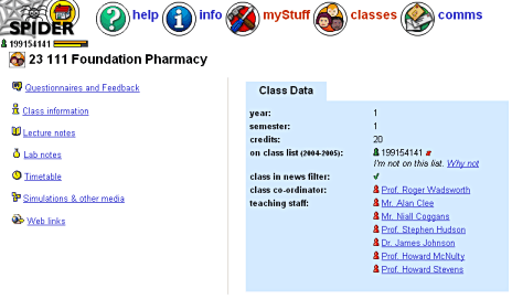 SPIDER class resource (home) page